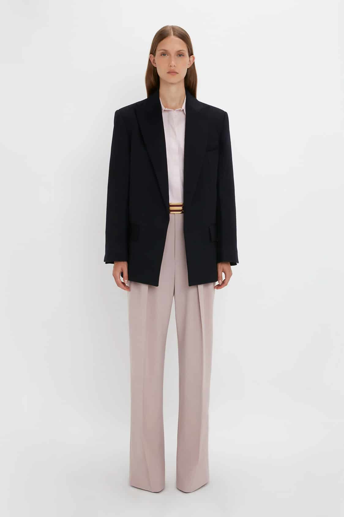 Darted Sleeve Tailored Jacket In Sesame
