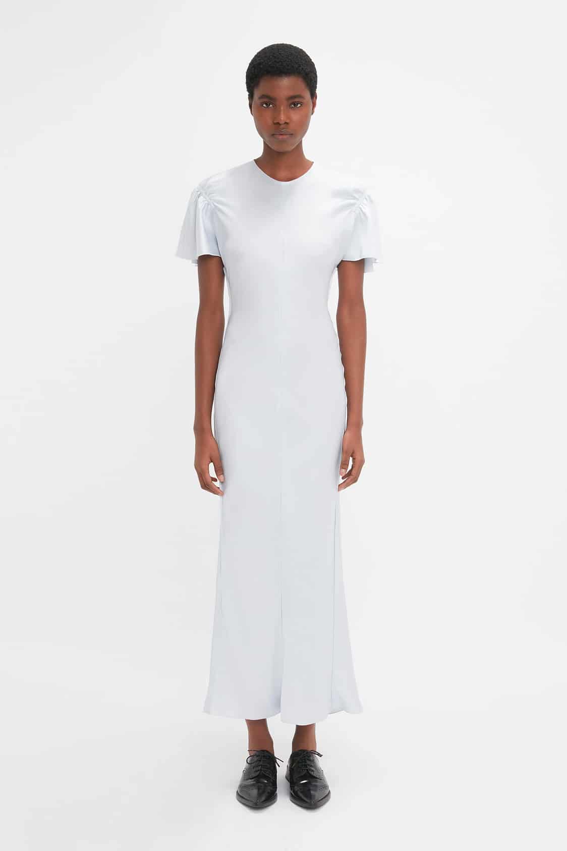 Frame Detail Cut-Out Cami Dress In Ice
