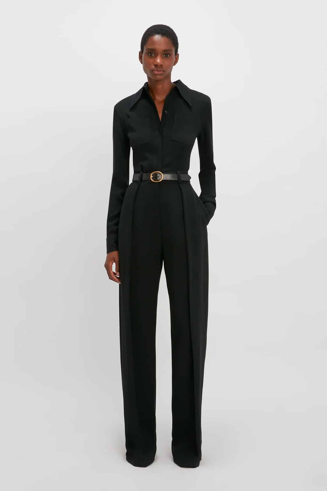 Exclusive Cropped Tuxedo Trouser In Ivory
